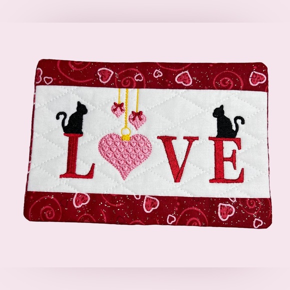 Hand Crafted Other - Hand Crafted Mug Rug Coaster Embroidered Cotton Fabric Padded Absorbs Liquid